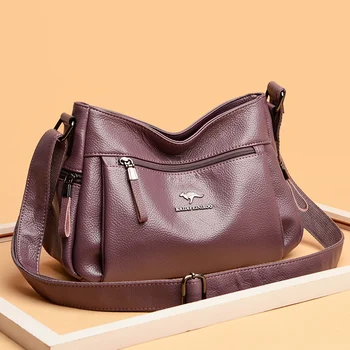 Класически Дамски чанта през рамо с Високо качество, с множество джобове, чанти през рамо от мека кожа, за жени, 2023 луксозни Дизайнерски чанти-портфейли