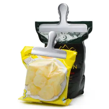 Уплътнителен скоба от неръждаема стомана за леки закуски, средство за запазване на свежестта на пакета за продукти, скоба за чантата за кафе на зърна, удобен инструмент за съхранение на вещи