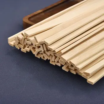 Плосък парче бамбук 5-40 см за занаяти и производство на модели Мебелни Материали DIY Здрав Дюбел Строителна модел на Дървообработващи инструменти