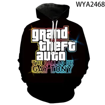 2023 Нова 3D Печат Grand Theft Auto Игра Gta 4/5 Hoody с принтом за мъже и жени, Детска Готина hoody с качулка за момчета и Момичета