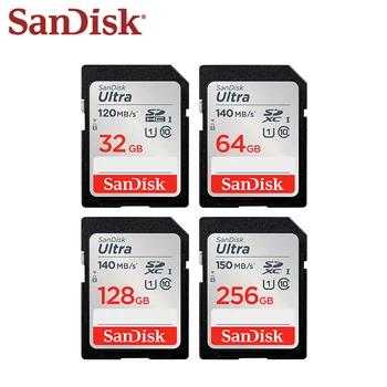 100% Оригинална SanDisk SD Карт C10 256 GB 32 GB 64 GB 128 GB SD карта клас 10 SDHC SDXC 100 MB/s. Карта с памет, Флаш-карта за Фотоапарат