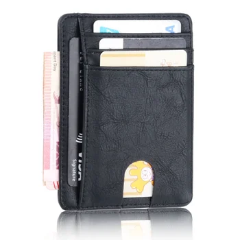 Тънък RFID Блокиране Кожена Кесия, Държач за кредитни ID-карти, Портфейл, джоб за Пари, за Мъже и Жени 2023, Модерна чанта 11,5x8x0,5 см