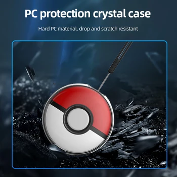 Кристален калъф за Pokemon GO Plus + Твърд прозрачен калъф за вашия КОМПЮТЪР с каишка за ръка, защитни аксесоари за Pokemon GO +