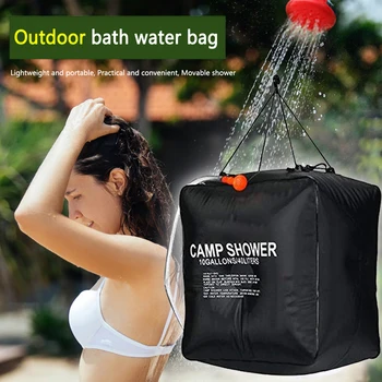 торбички за вана с обем 40 литра С UV-защитно покритие, PVC, Слънчева чанта за душ с пластмасова тръба, чанта за вода за вани на открито, подвешиваемая за плаж, плуване