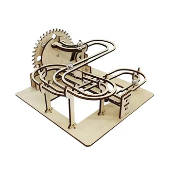 Marble Race Run 3D Дървен пъзел Механичен набор от Stem Science Физика Играчка в колекцията, модел на сграда за деца