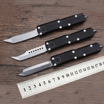 UTX UT 85 Series OTF Tech Knife Micro Ultra Knife D2 Steel Tanto Blade EDC Джобни Ножове за Самозащита Черен