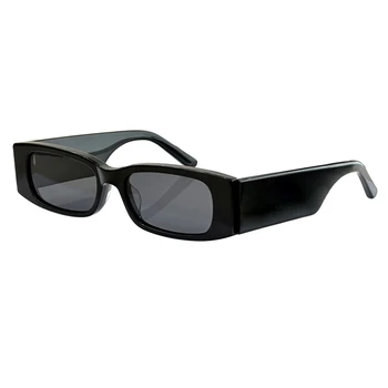 Модни слънчеви очила в малка квадратна рамка в ретро стил, дамски летни vintage слънчеви очила в стил пънк, правоъгълни черни слънчеви очила, слънчеви очила