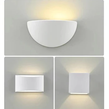 Дизайнерски Гипсова лампа в 3 Стилове, с полукръгла Гипсовый монтиран на стената лампа, Фон, Нощно Стълбище, Led осветление стена Повърхностен монтаж