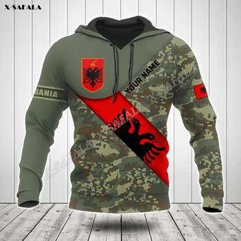Индивидуален Камуфляжный знаме на Албания, Ветеран от армията, Hoody с 3D принтом, Мъжка Горна дреха, Риза, пуловер, hoody с качулка, Джърси, Ежедневни