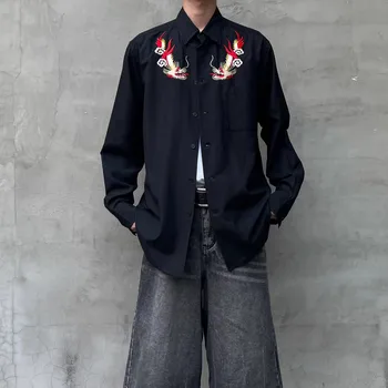 Owen Yohji, дрехи на японски корейски стил, мъжки ризи за мъже, мъжки дрехи оверсайз