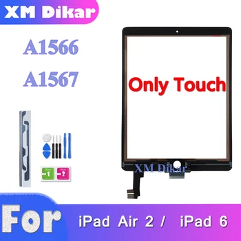Тестван За iPad Air iPad 2 6 A1566 A1567 Сензорен екран Дигитайзер, Предно Стъкло Тъчпад Резервни Части + Инструмент Безплатна Доставка