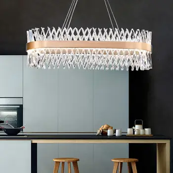 Модерна Кристален Полилей с Led Подвесная лампа за кухня, трапезария, Тавана лампа