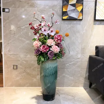 Керамична ваза, имитирующая пол, Цветен режим, Входна Вила, Луксозна Европейска Проста Модерна ваза за хол