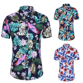 2023 Нова лятно хавайско Мъжка Риза с 3D Принтом, Цветни Ризи за Мъже, Ежедневни Тенденция Модни Дрехи, Фланелка с Цветя, Camisa
