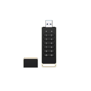 Защитен USB устройство, криптирани USB флаш-диск Хардуерен парола Карта с памет с клавиатура USB 3.0 Флаш памет Черен