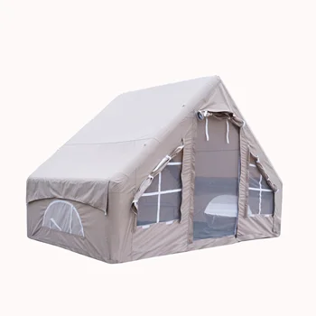 Надуваеми палатки за нощуване на открито, самостоятелна обиколка, преносима безплатна единична и двойна палатка за спане, памучен автоматична