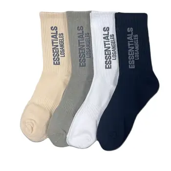 2 Чифта чорапи Нови Мъжки спортни чорапи дишащи памучни чорапи, с дълга тръба За скейтборд Ежедневни мъжки и женски двойки на Модни стоки от първа необходимост