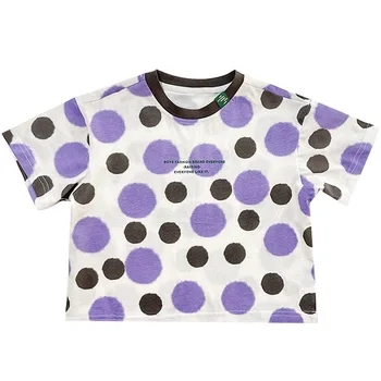 Дрехи За малките момичета и момчета, Детски ризи, памучни модерни и удобни детски блузи с къс ръкав, новост 2023 г., A333