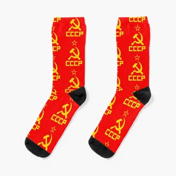 Чорапи-червено-жълт флаг CCCP, Смешни чорапи, дамски спортни чорапи