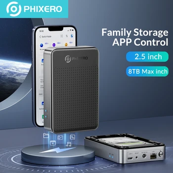 PHIXERO 2,5-инчов SATA SSD/HDD мрежово Устройство за съхранение на Корпуса на твърдия диск Семейно Частно Облачное съхранение на Външния Калъф За твърд диск Адаптер