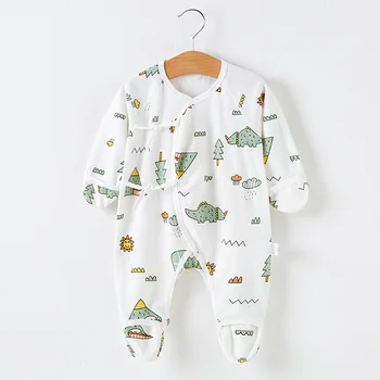 Облекло за бебета 0-6 м, гащеризони за момчета и момичета, гащеризон с дълъг ръкав за новородено, 100% памук монтиране костюм за детски домашно облекло