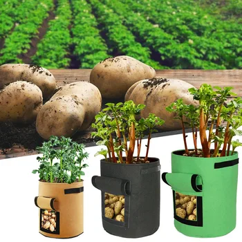 Торбички за отглеждане на растения Нетъкан Материал Градински Гърне за Картофи Оранжерия Овлажняващи Вертикални Инструменти за отглеждане на зеленчуци