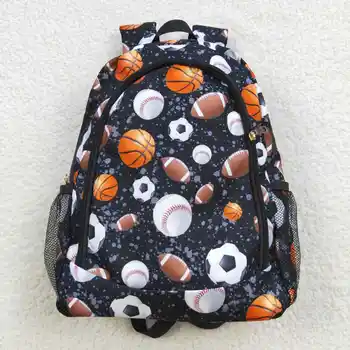 Детска Ученическа Раница, чанта през рамо, Черна Отбор по Футбол бейзбол чанта с принтом на Едро