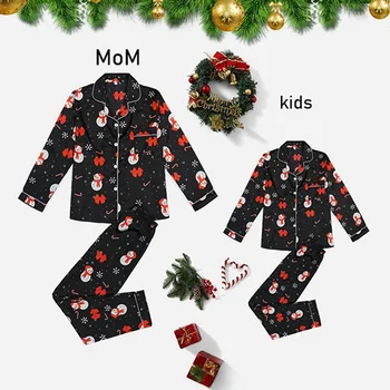 Коледен Семеен Пижамный комплект, Коледна пижама с Принтом Санта Елен За възрастни и деца, Нови постъпления