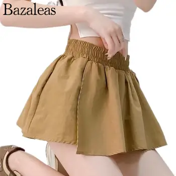2023, магазин bazaleas, женски Къси поли Y2K, Шик мини-шорти, Лятна Балетна пола с еластична талия