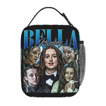 Bella Ramsey, реколта изолирано чанта за обяд в ретро стил 90-те, кутия за съхранение на продукти, Преносим охладител, термобокс за обяд, Работна