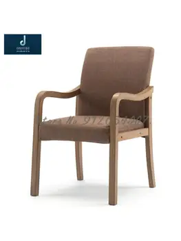 Съвременен стол за хранене от масивно дърво с лесен скандинавски стол, стол за домашен кабинет, подлакътник, стол за почивка, стол за ресторанта на хотела