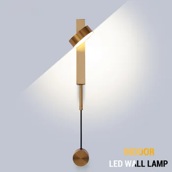 Led осветление стена за помещения с завъртане на ключа затъмняване на Led стена лампа modern stai wall deco стенни аплици за хола златен led лампа