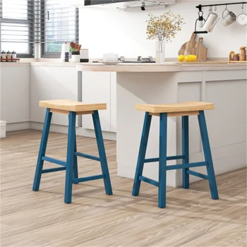 Дървени кухненски Кът, столове с височина с плота на 2 позиции, За по-малки пространства, трайни, Лесни за монтиране и е подходящ за ресторант