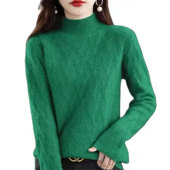 Дамски пуловери голям размер, Пуловер, Есенно-зимния вязаный пуловер, Свободен Модерен женски пуловер, Поло, дамски връхни дрехи