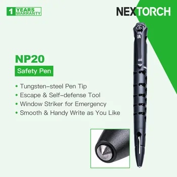Nextorch NP20 Тактическа / безопасна дръжка с върха от вольфрамовой стомана, Кухи кила, Зарежда с въздух под налягане, за писане, за самозащита