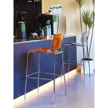 Скандинавски прозрачен бар стол с висока прическа, акрилни домашен стол, бар стол bancos para бар, комплект за продуктова столове 2sgabelli bar cucina