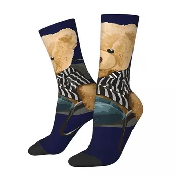 Забавни мъжки чорапи Doing The Bear-Малко Ретро Плюшено Мече в стил хип-хоп, Ново, Подарък чорап за екипажа на модел