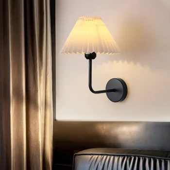 Модерен, Бърз, с монтиран на стената Лампа на Американската Индивидуалност Осветление Текстилен Лампа, с монтиран на стената лампа, Нощно Шкафче за Спалня E27, Лампа с нажежаема Жичка