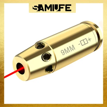 Тактически лазерен мерник с диаметър 9 мм с червена точка, латунная куршум за наблюдение стрелба, Калибриране, настройка, за да проверите за страйкбольного пистолет