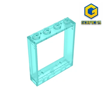 Прозорец Gobricks GDS-765 с рамка 1X4X4 - 1x4x4, съвместимо с 6154 детски строителни блокове на 