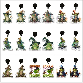 Вълшебната шапка на Хелоуин, черни висящи обеци-жаби, обеци за жени от японски карикатура на Sanrio bad bdatz-maru