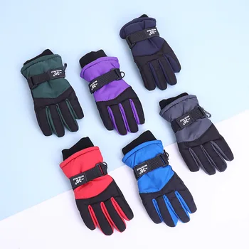 Ветроупорен топли ръкавици за каране на ски, Зимни детски ръкавици за ски на сняг, Сноуборд, Водоустойчиви дишащи ръкавици без пръсти
