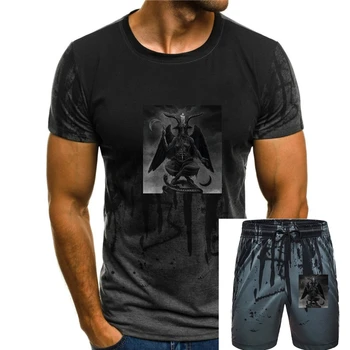 Тениска с окултни готическата магьосничество, готическата Тъмно изкуство, Сатанинским Бафометом